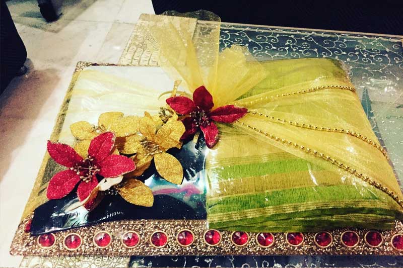 Yellow-Green-Wedding-Saree-gift